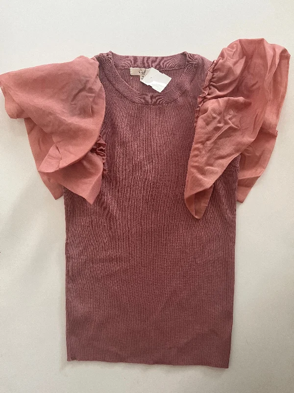 Top Short Sleeve By Easel In Rust, Size: M