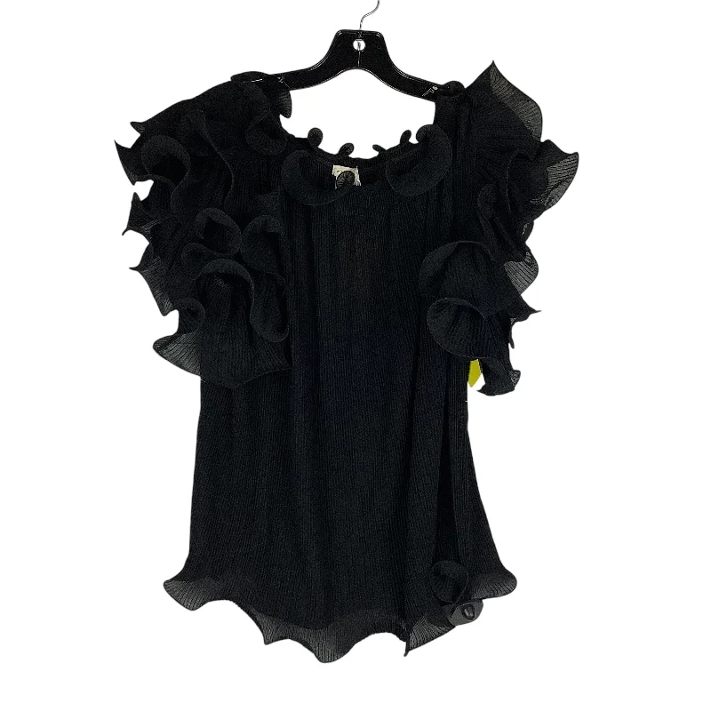 Top Short Sleeve By Main Strip In Black, Size: M