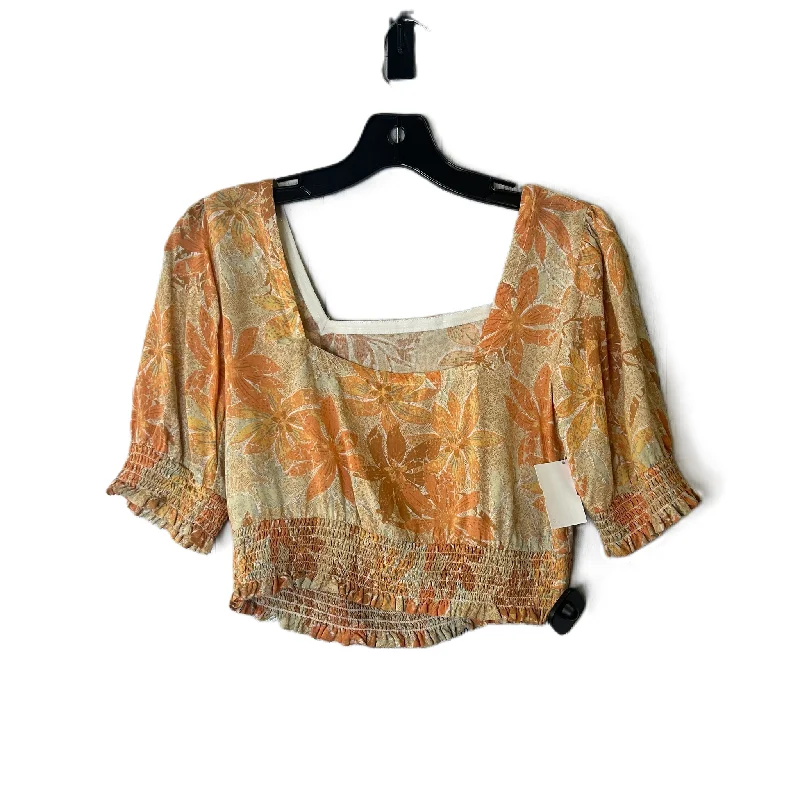 Top Short Sleeve By Roxy In Orange, Size: S