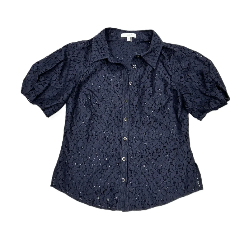 Top Short Sleeve Designer By Milly In Navy, Size: M