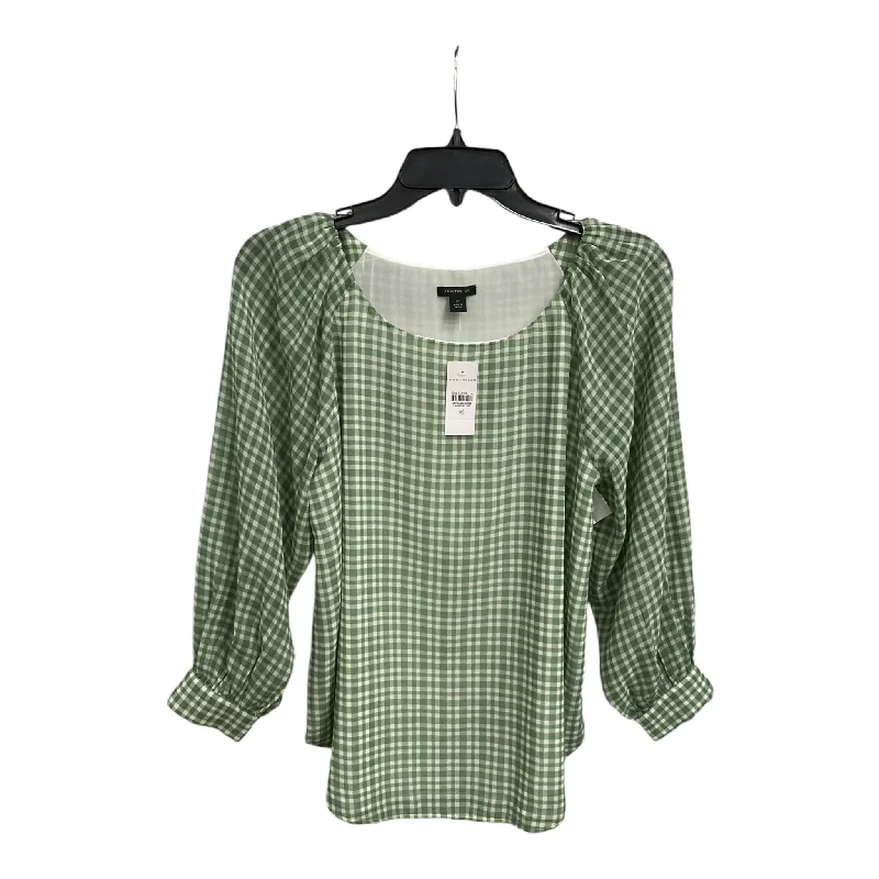 Blouse Long Sleeve By Ann Taylor In Green, Size: Xs