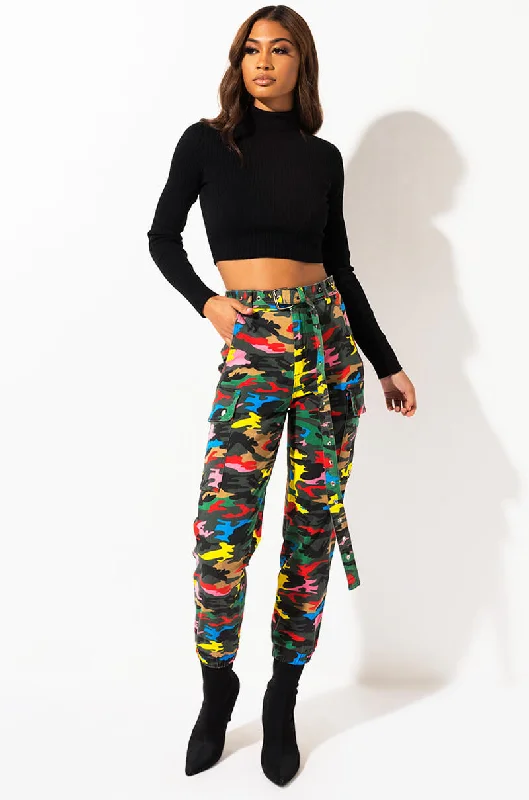 SEXY CAMO CARGO JOGGER PANT MULTI