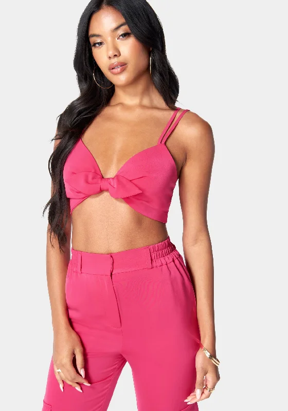 Tie Front Cropped Top