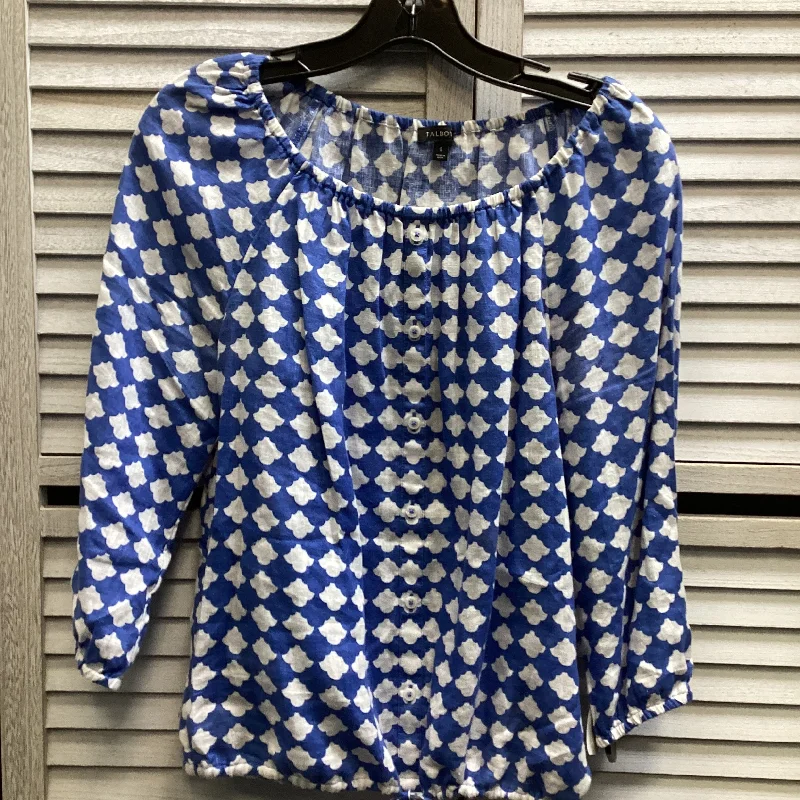 Top 3/4 Sleeve By Talbots In Blue, Size: S