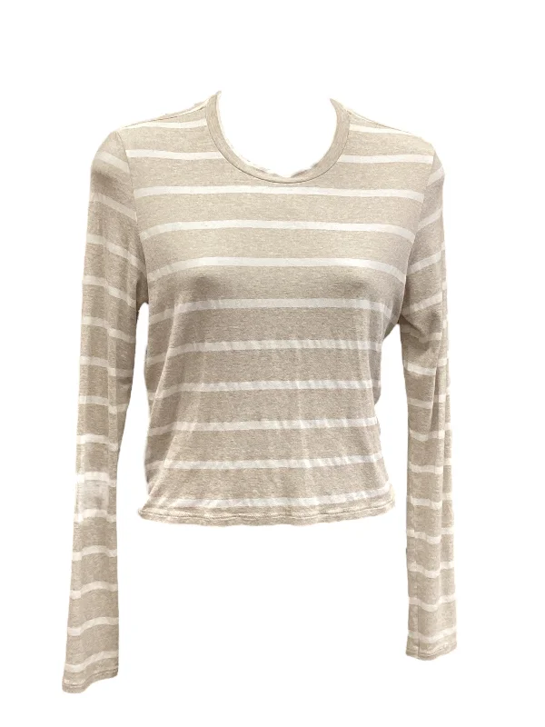 Top Long Sleeve By American Apparel In Beige, Size: M