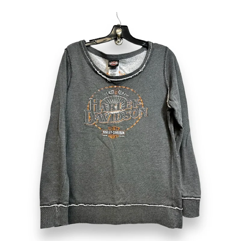 Top Long Sleeve By Harley Davidson In Grey, Size: M