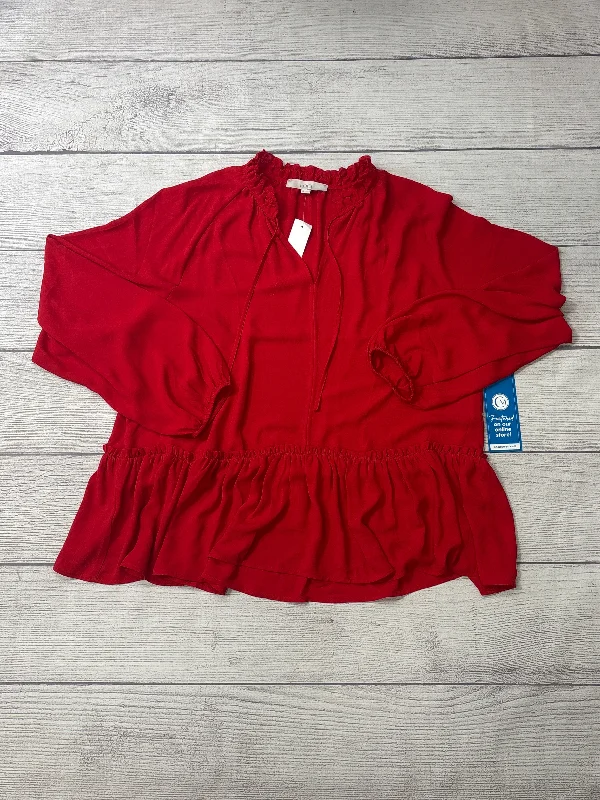 Top Long Sleeve By Loft In Red, Size: Xl