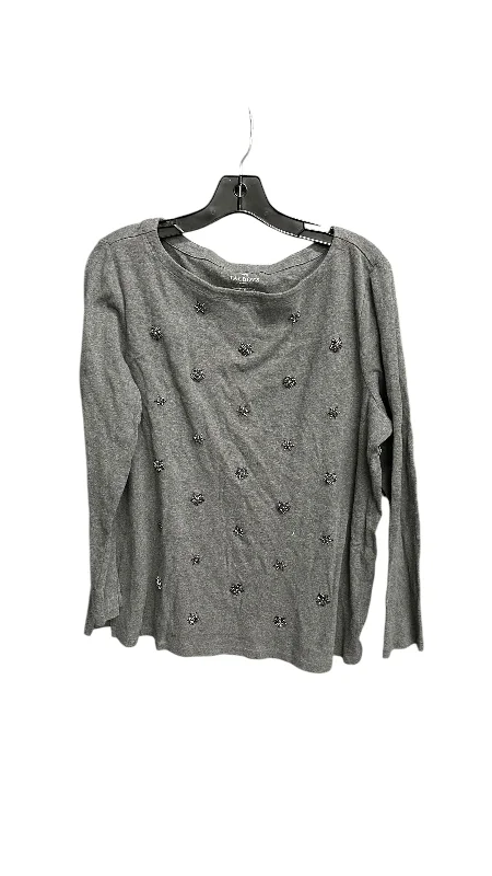 Top Long Sleeve By Talbots In Grey, Size: Xl