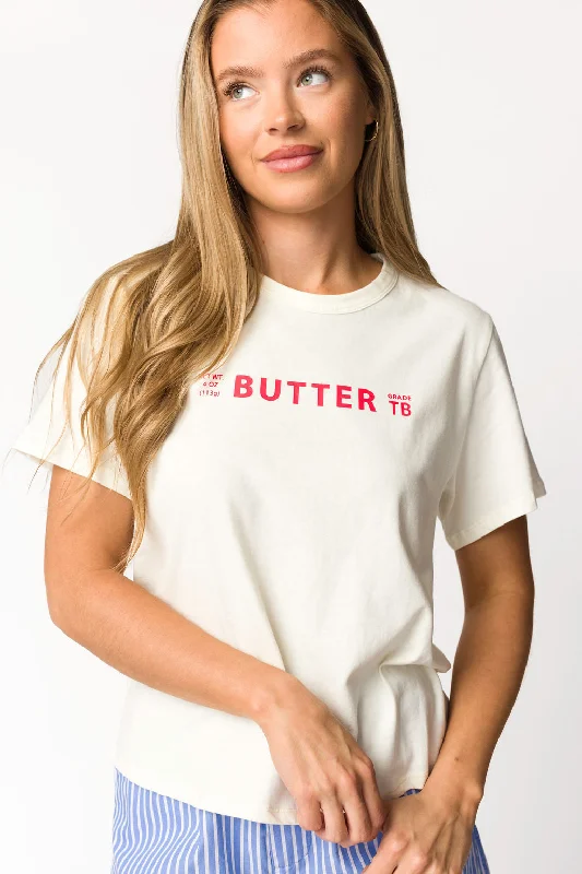 Butter Graphic T-Shirt in Cream